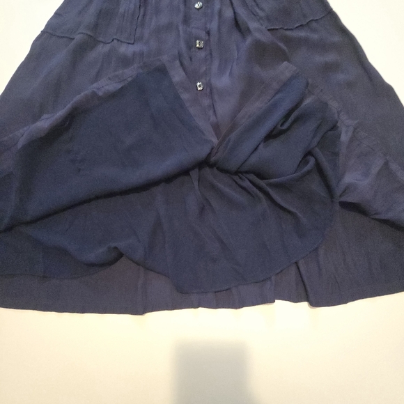 Ramy Brook Sylvie Dress In Blue Casual Crew Neck Short Sleeves Size L - Picture 5 of 11